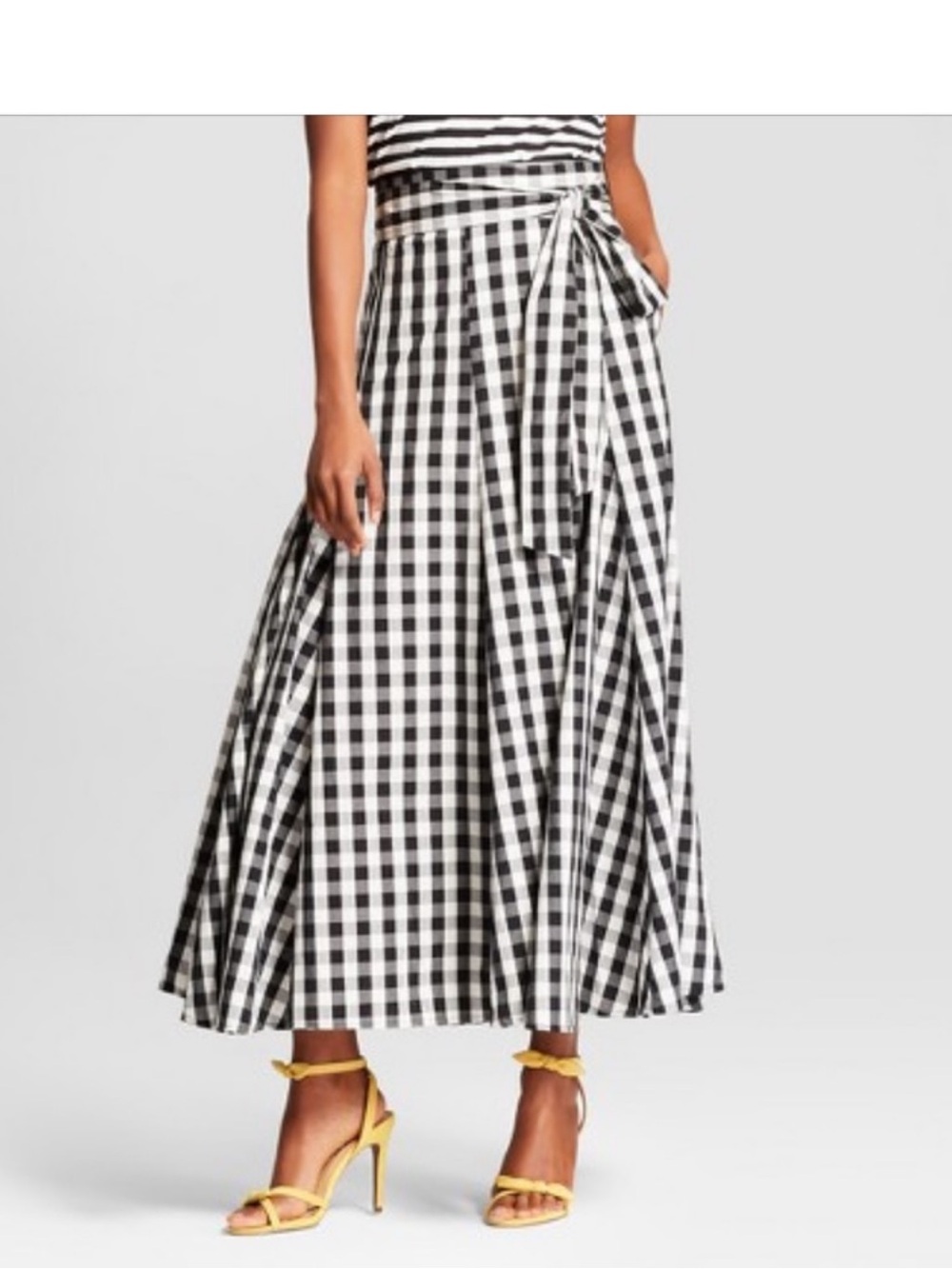 Gingham maxi skirt, S - free T-shirt included :)